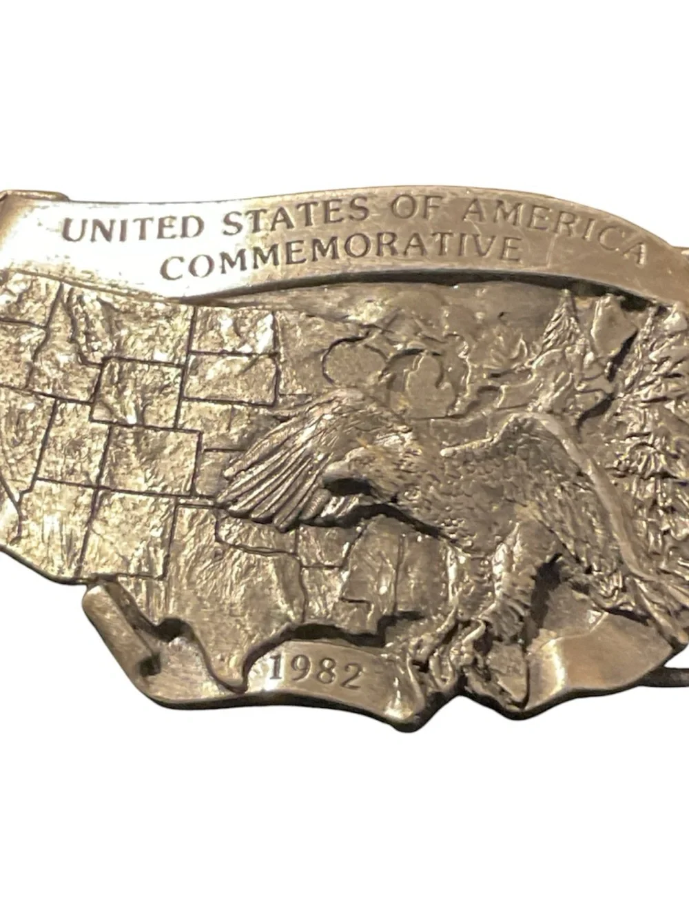 United States 1982 Commemorative Eagle Belt Buckle - Pewter